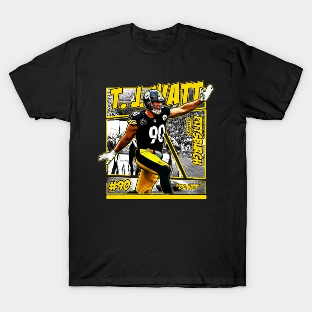 TJ Watt // Comics Retro 90s T-Shirt by Bootlegheavens